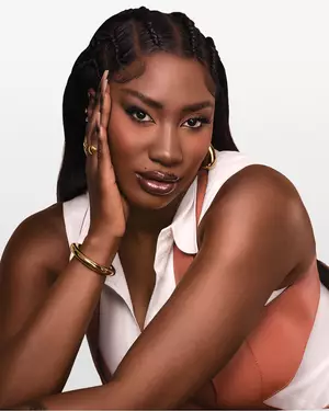 Aya Nakamura beauty visual for Lancome