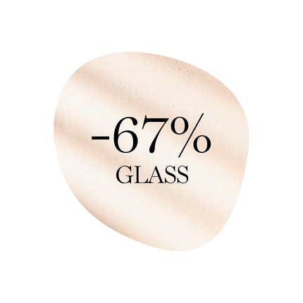 67% Saving in glass