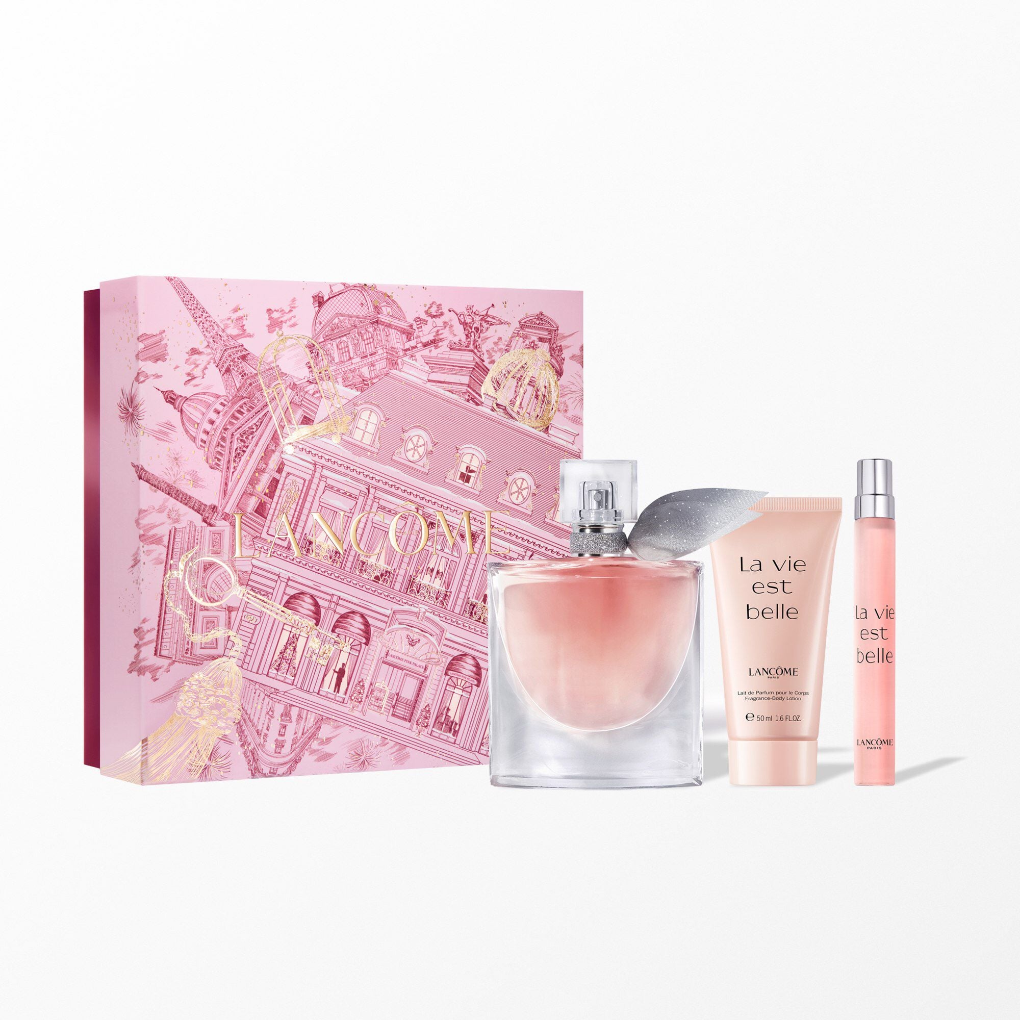 La vie est belle holiday set containing: LA VIE EST BELLE EDP 50ML - LA VIE EST BELLE EDP 10ML - LA VIE EST BELLE BODY LOTION 50ML