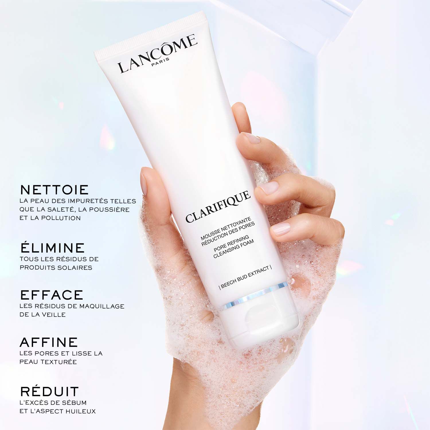 Mousse nettoyante Clarifique pour reduction des pores