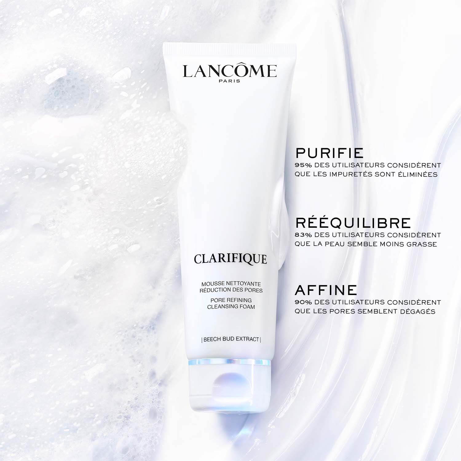 Mousse nettoyante Clarifique pour reduction des pores