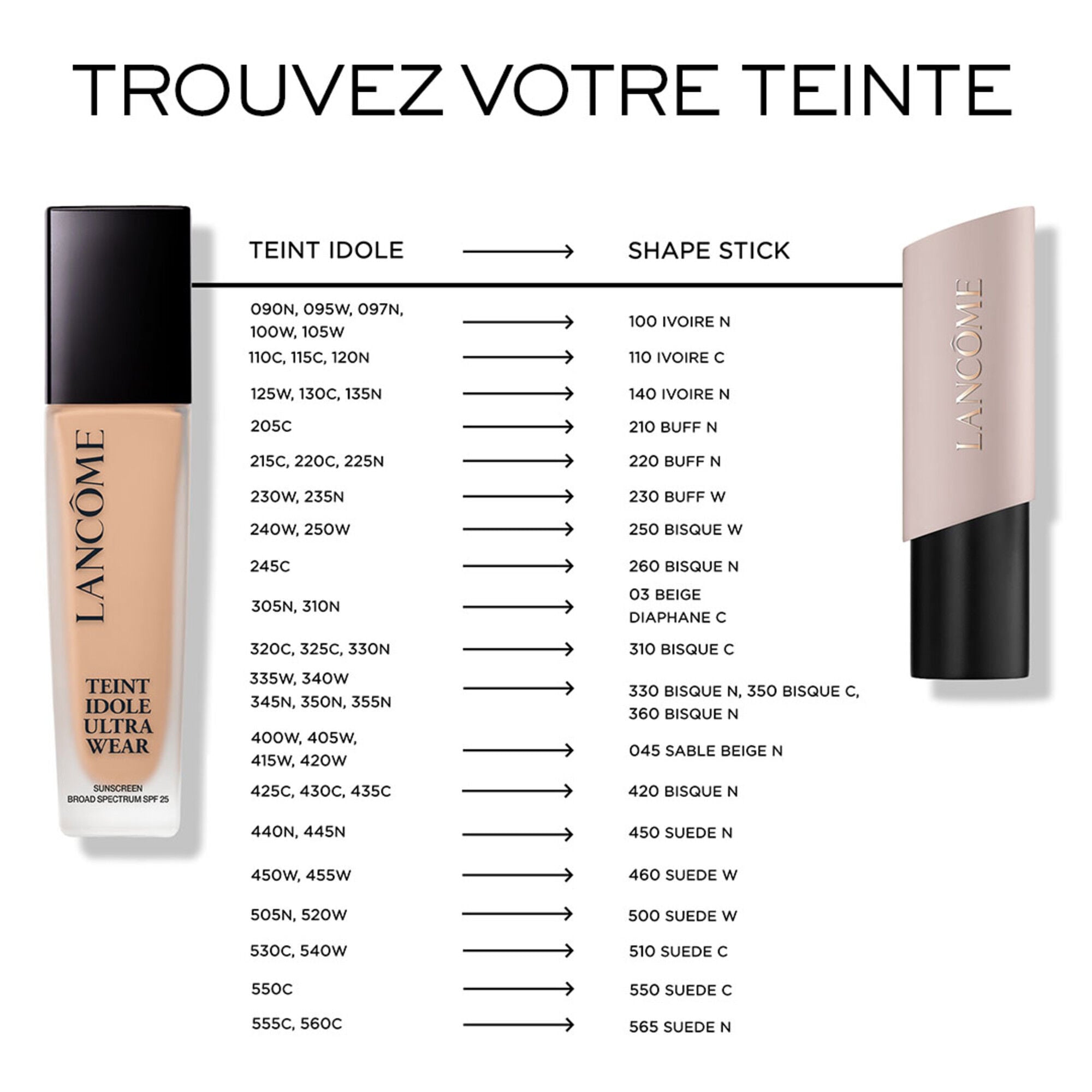 Fond de teint en baton Teint Idole Ultra Wear Shape Sticks
